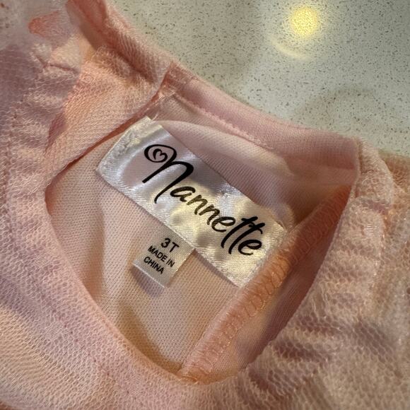 Nanette Toddler Girl 3T Pink Formal Floral Dress - Picture 4 of 6